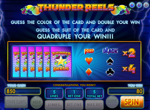 Doble juego de tragamonedas Thunder Reels