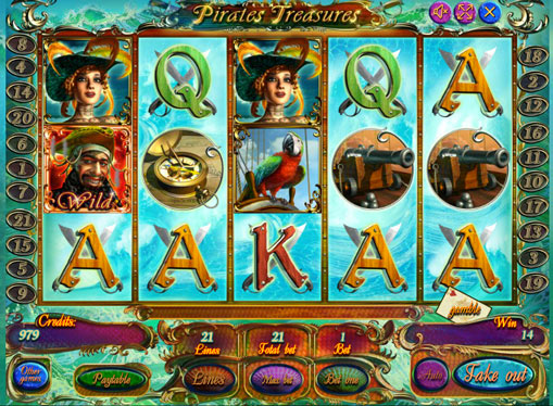 Pirates Treasures juega el tragamonedas en línea por dinero