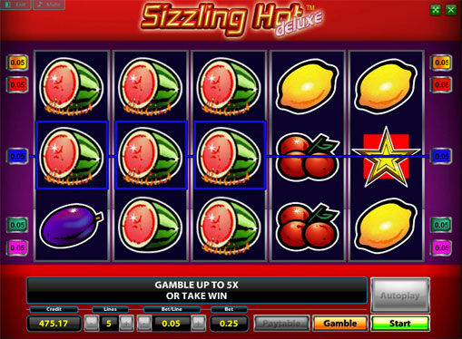 Premios de slot Sizzling Hot Deluxe