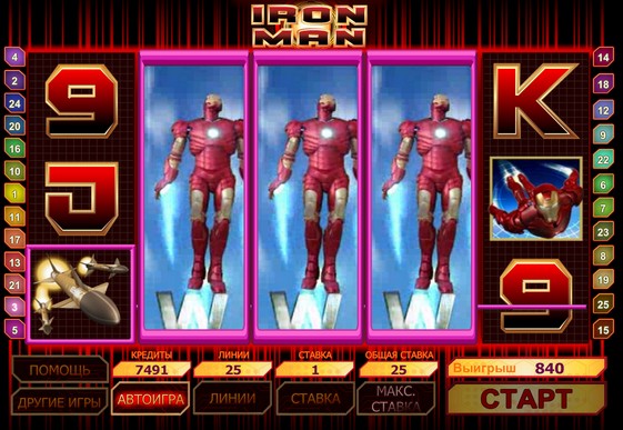 Los carretes de slot Iron Man